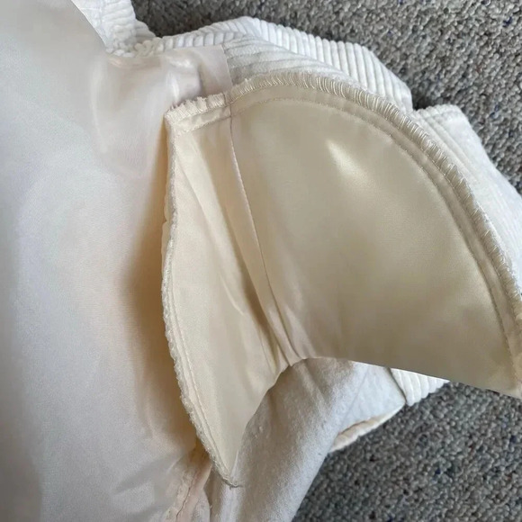 VTG Newport News Jacket Blazer Women's 16W Ivory Wide Wale Corduroy Pocket 2BTN - Picture 10 of 12